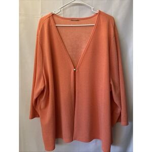 Vintage Orange- Peach Textured Cardigan With 1 Silver Clasp Tag Removed XL-30PTP